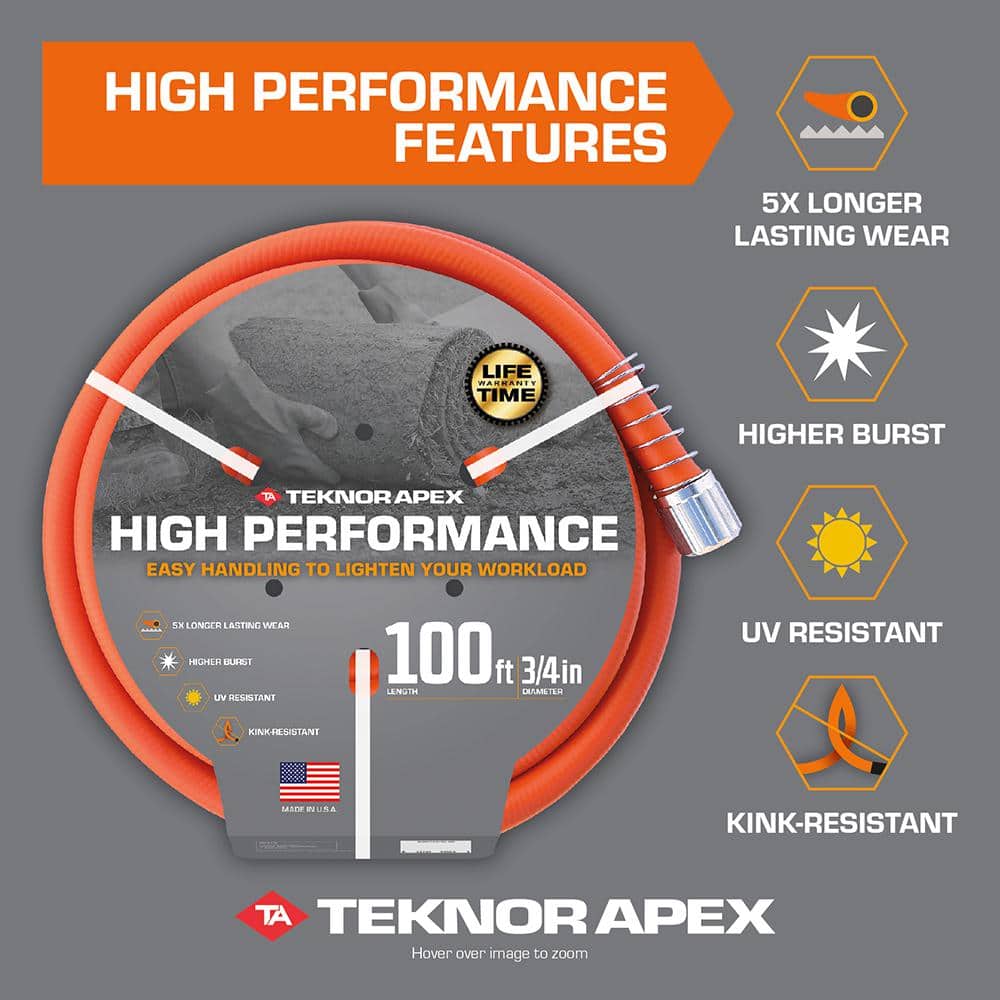 High-Performance 3/4 in x 50 ft. Kink Resistant, Durable Contractor Grade Garden Hose - Hercitys