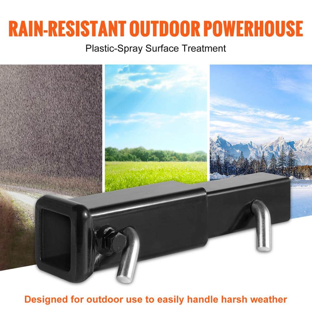 Trailer Hitch Extender, Fits for 2 in. Receiver Hitch Adapter, Trailer Hitch Extension Tube Extender, 7 in., Black - Hercitys