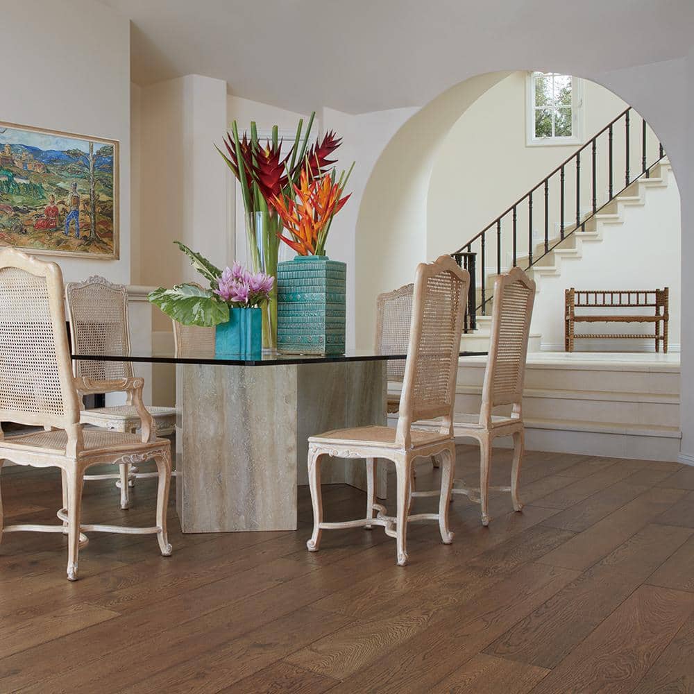 Stinson French Oak 3/8 in. T x 6.5 in. W Click Lock Wire Brushed Engineered Hardwood Flooring (23.6 sq. ft./case) - Hercitys