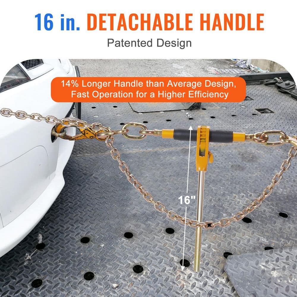 Ratchet Chain Binder, 5/16 in.-3/8 in. Heavy Duty Load Binders, with G80 Hooks 7,100 lbs. Secure Load Limit - Hercitys