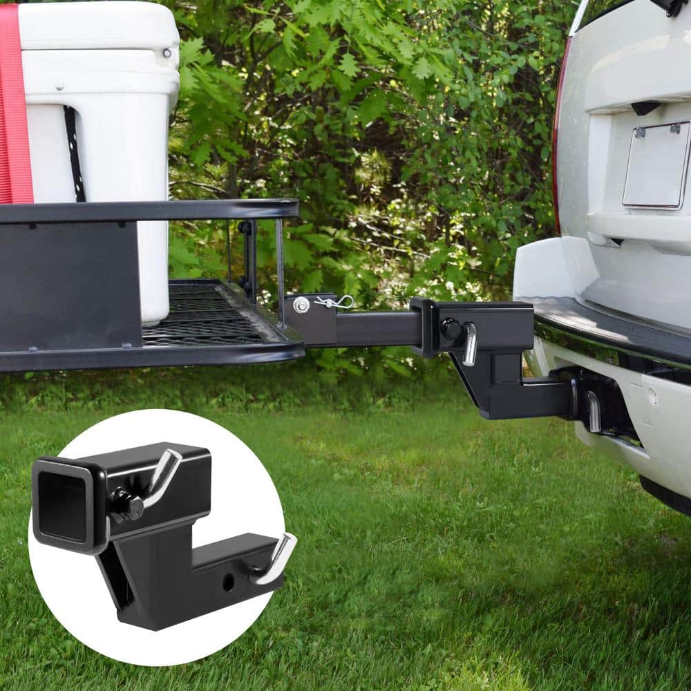 Trailer Hitch Riser, for 2 in. Receiver with 4 in. Rise/Drop, Trailer Receiver Hitch Extender Extension Adapter, Black - Hercitys