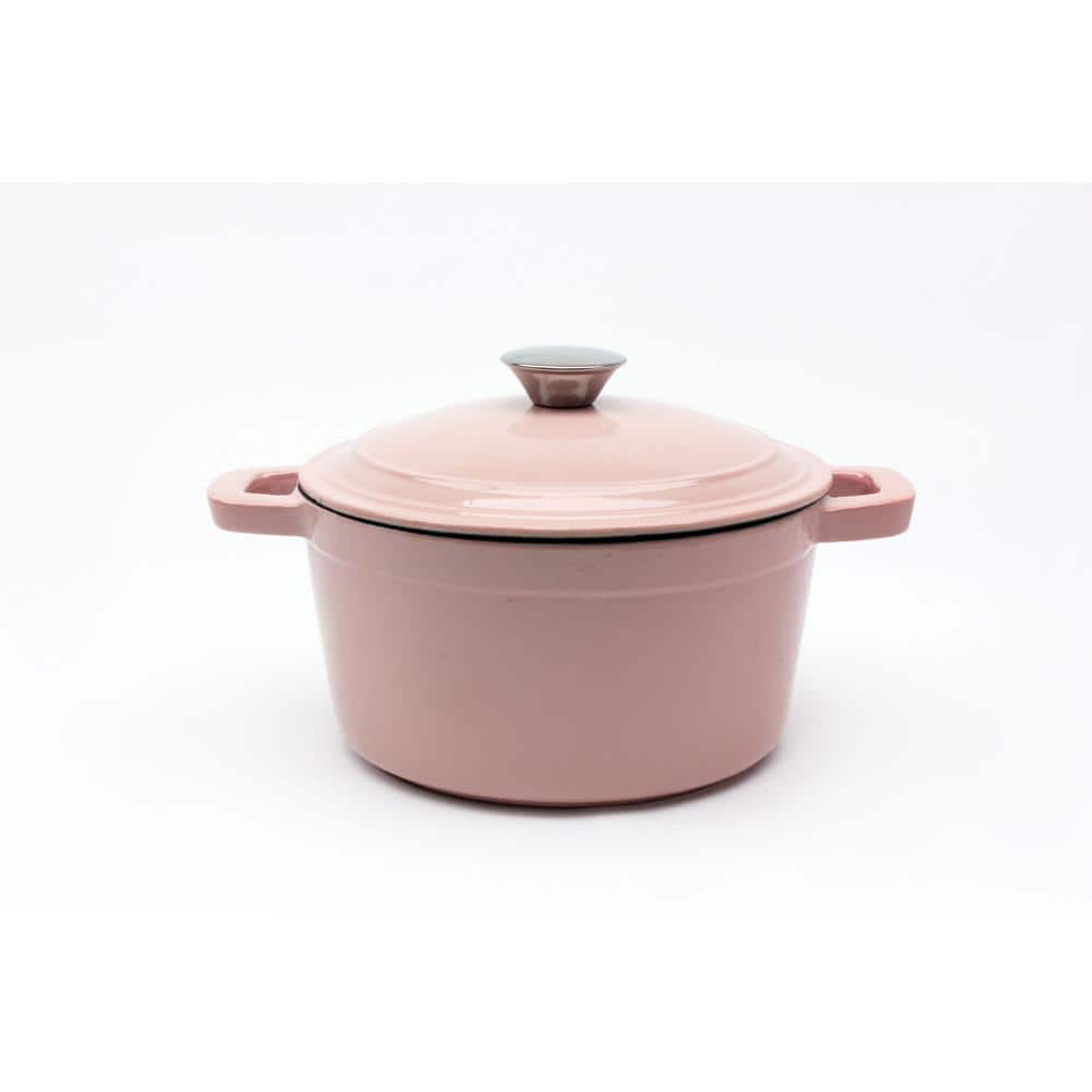 Neo 3 qt. Round Cast Iron Dutch Oven in Pink with Lid - Hercitys