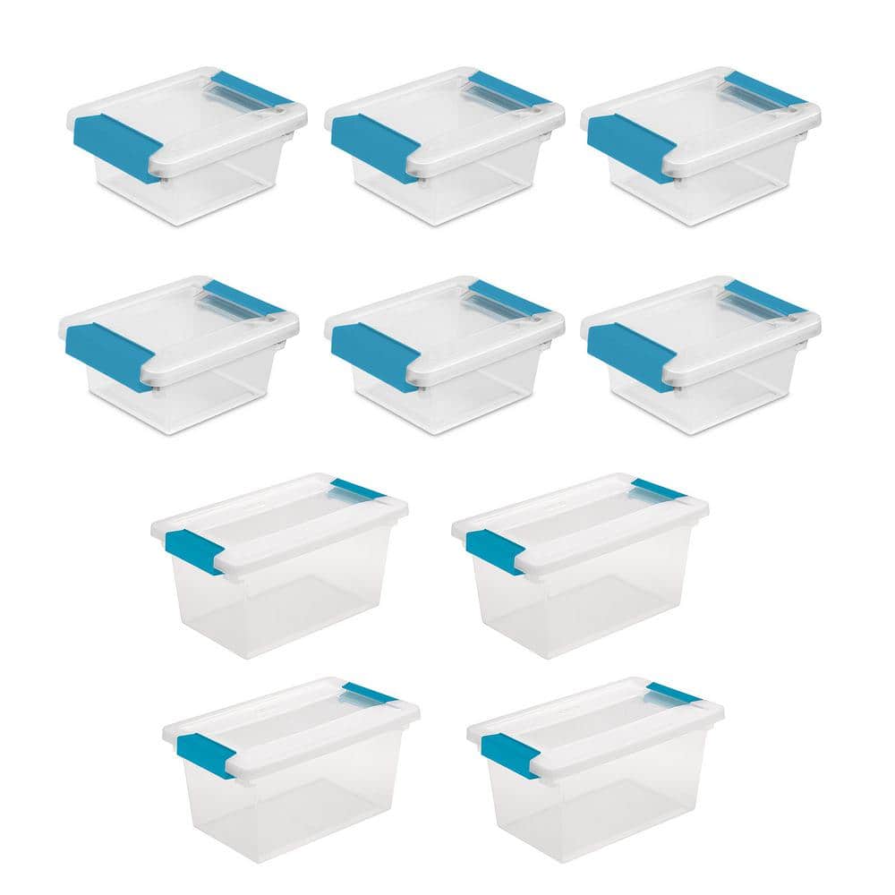 Mini Clip Plastic Storage Box (6 Pack) & Medium Containers (4 Pack) - Hercitys