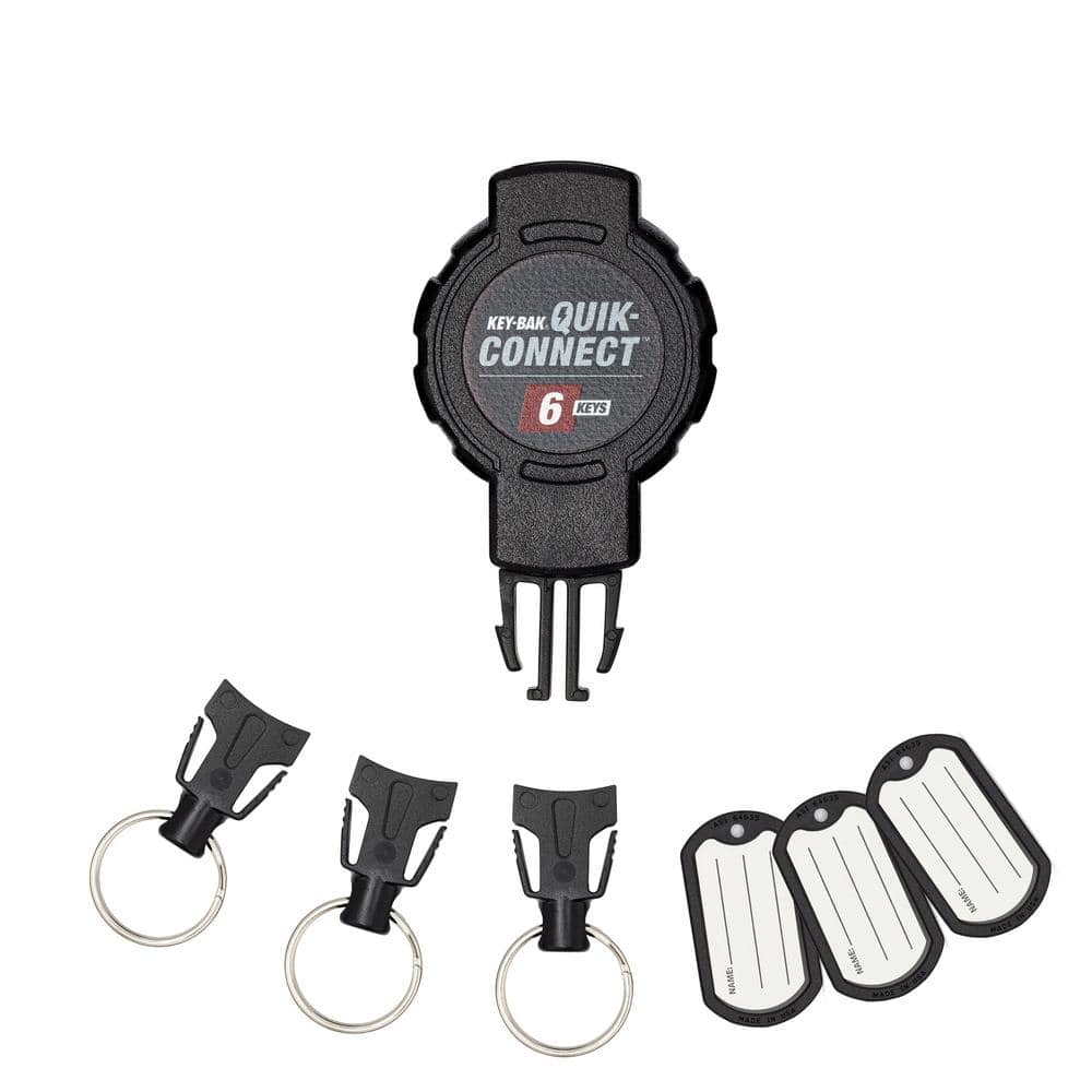 Quik-Connect 6 Key Capacity Key Management Removable and Retractable Keychain with Belt Clip - Hercitys