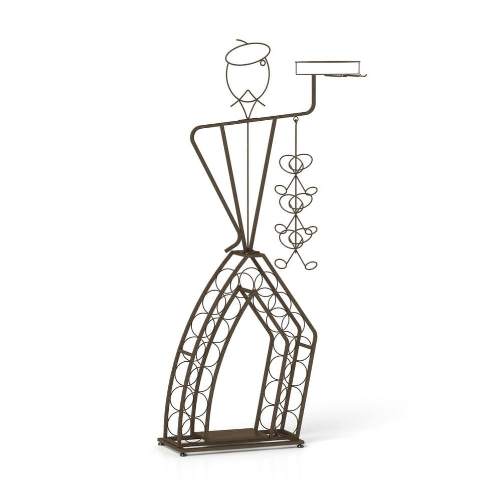 Unique Design Wine Bakers Rack with Storage Bottle, Wine Storage Home Bar for Liquor and Wine, Organizer-Brown - Hercitys