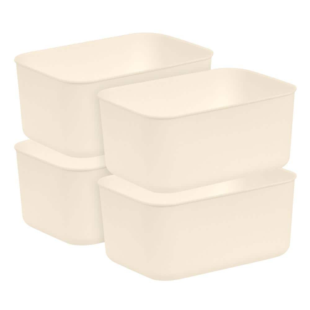 6.5 Qt. Nestable Storage Organizer Bin, Small, Pack of 4 - Hercitys