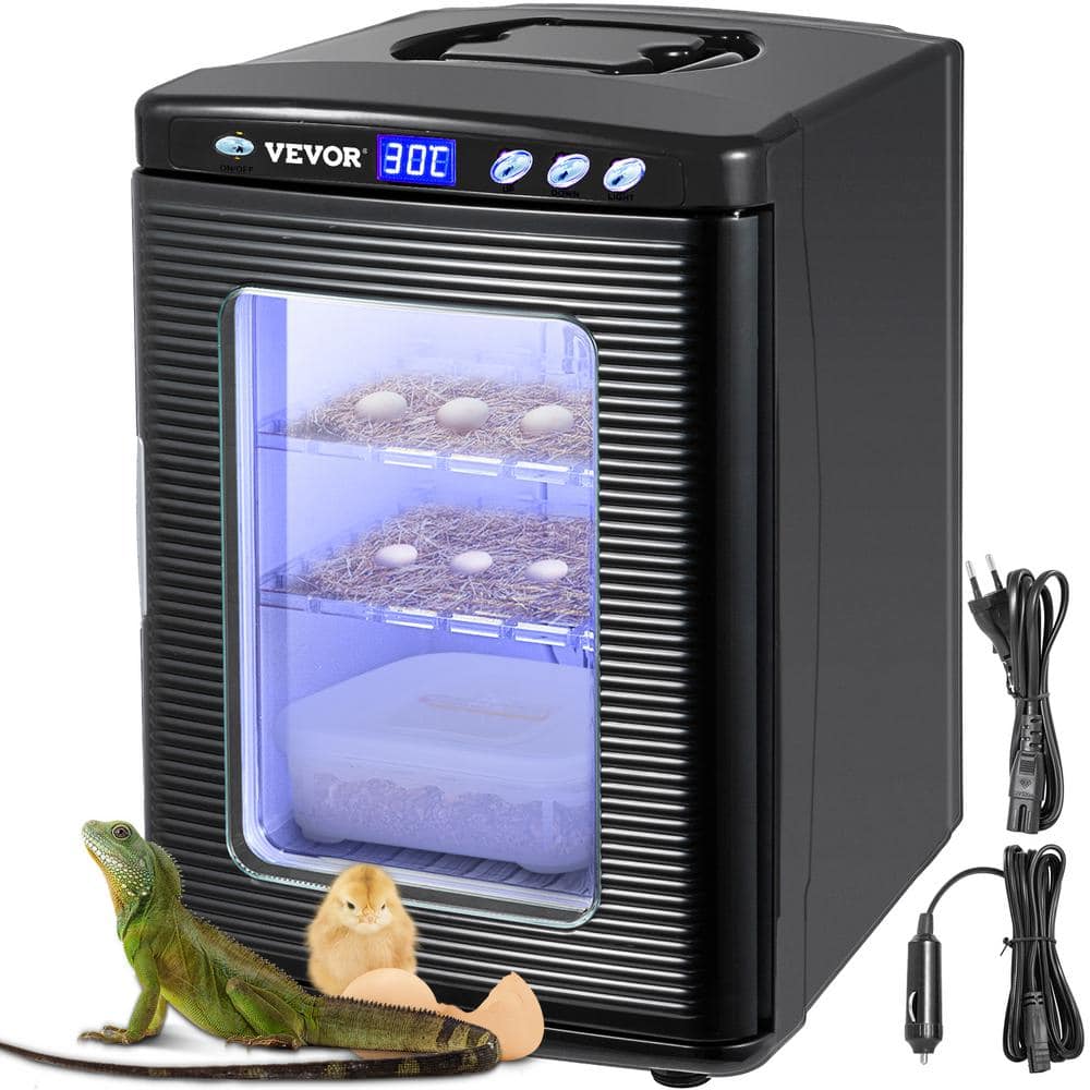 Reptile Incubator 13 in. x 15 in. x 19 in. Led Digital Display Cooling, Heating Reptile Egg Incubator, Black Greenhouse - Hercitys