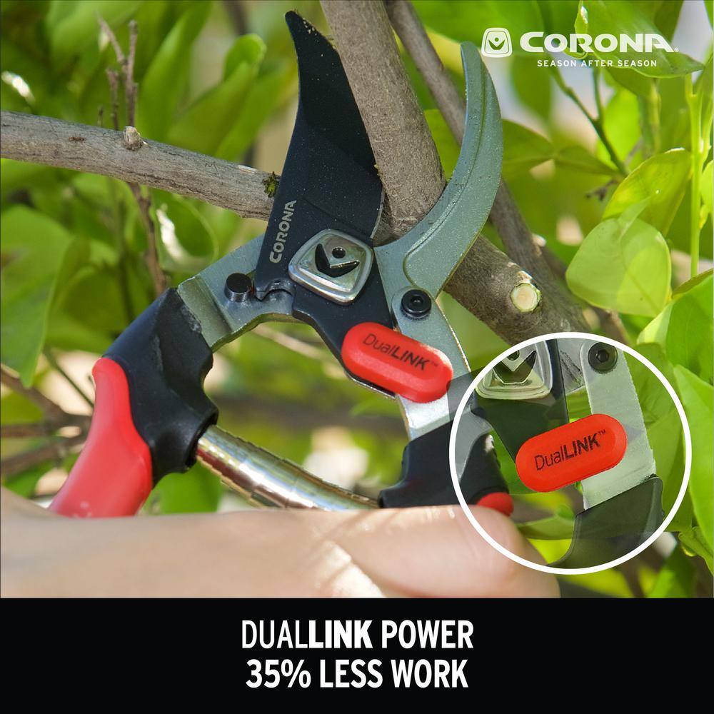 DualLINK 2.625 in. High Carbon Steel Blade with Full Steel Core Handles Bypass Hand Pruner - Hercitys