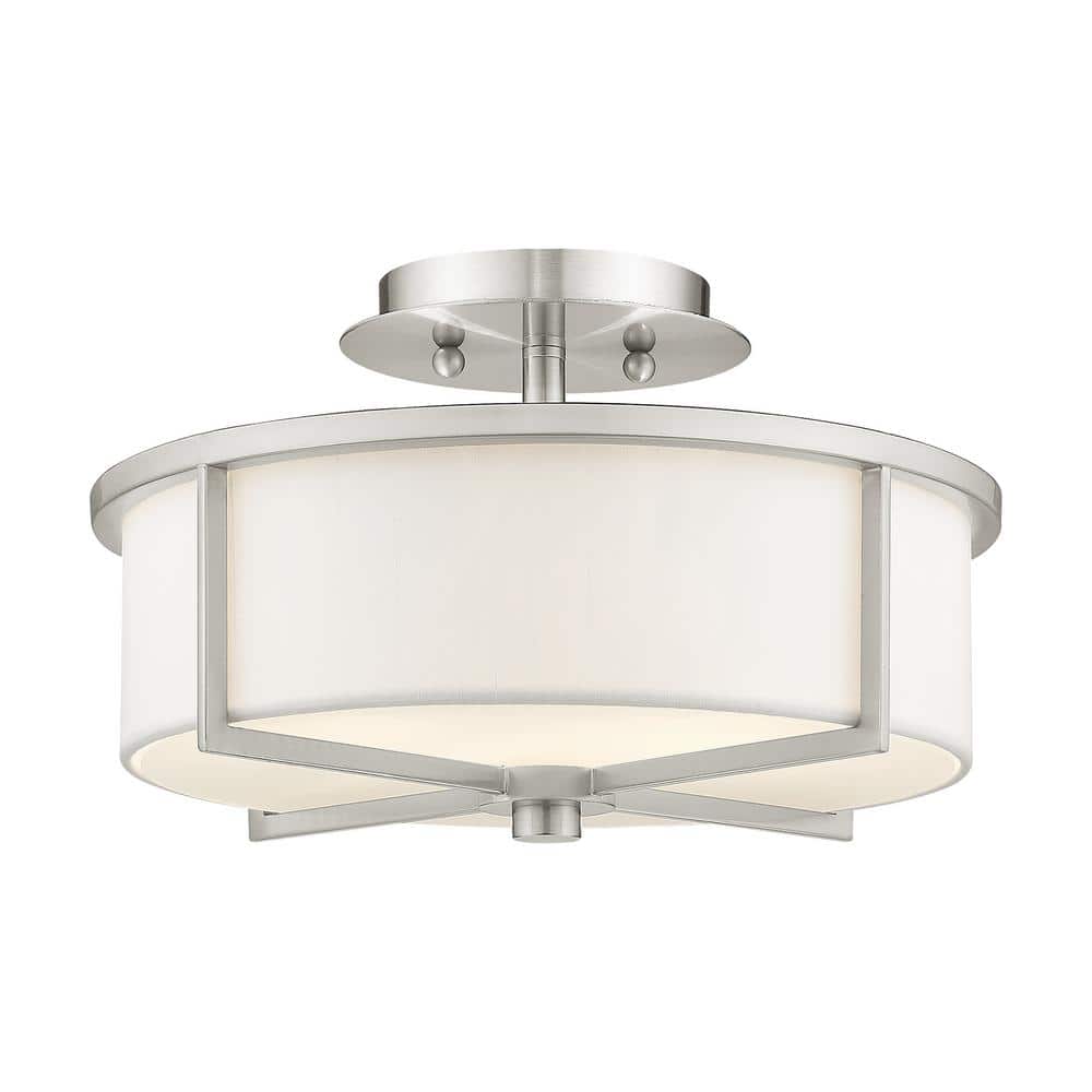 Wesley 2 Light Brushed Nickel Semi Flush Mount - Hercitys