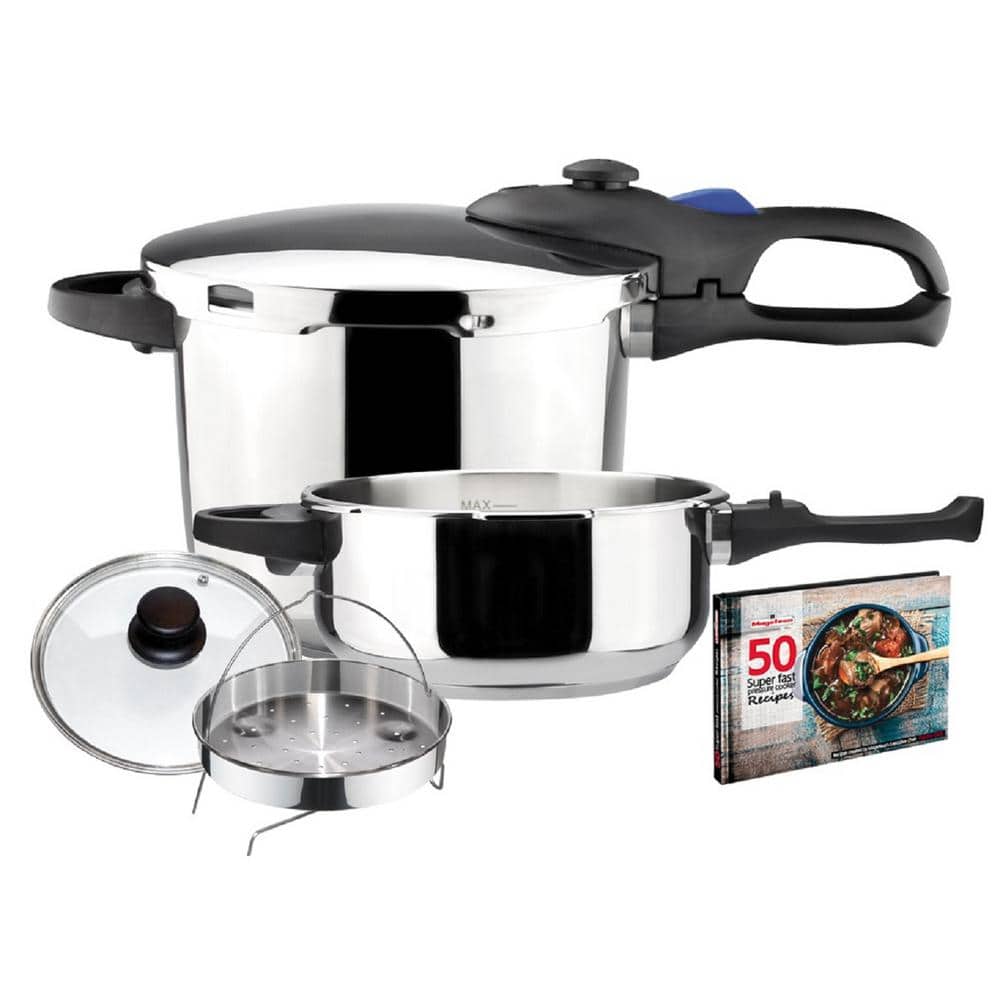 Favorit 4.2 + 6.3 Qt. Stainless Steel Pressure Cooker Set - Hercitys