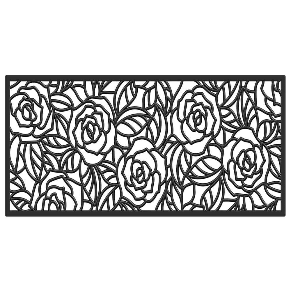 Black Rose Rubber Doormat, 18″ x 30″ - Hercitys