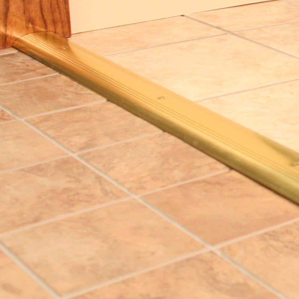 Low Dome Top 3-1/2 in. x 96 in. Gold Aluminum Saddle Threshold - Hercitys