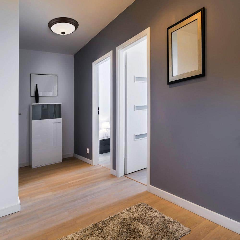 EnviroLite 11 in. Modern Oil Rubbed Bronze Selectable CCT Integrated LED Flush Mount for Kitchens - Hercitys