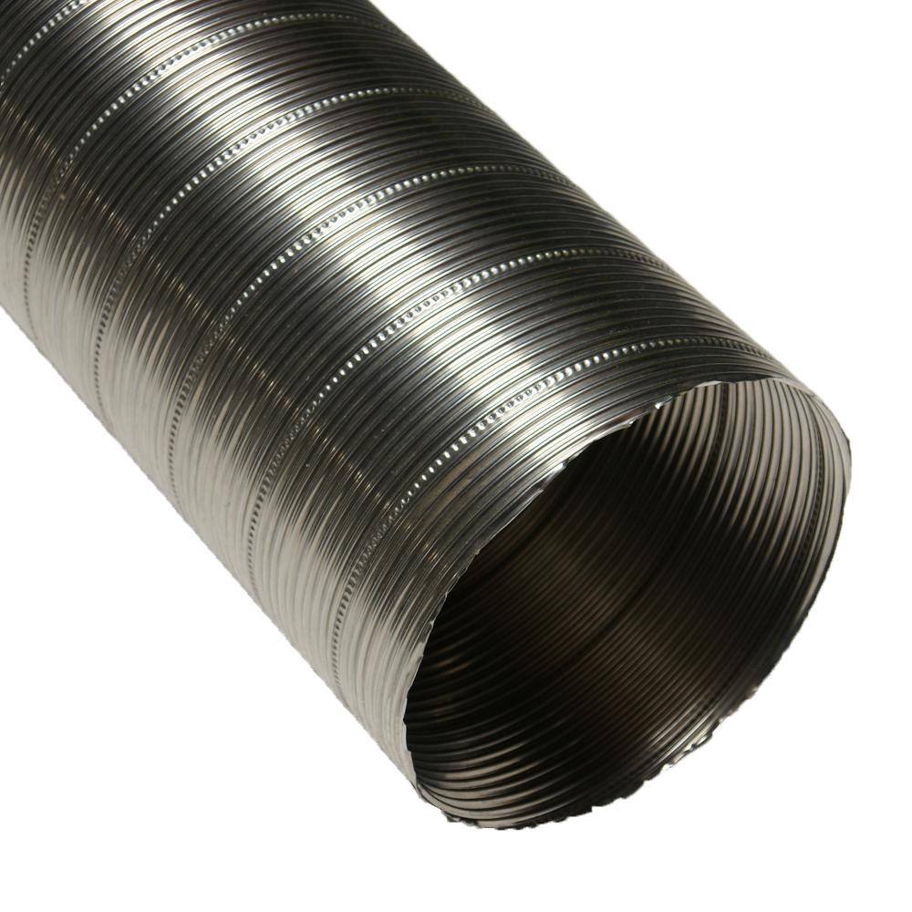 8 in. x 60 in. Non-insulated Flexible SS-Flex 800 Stainless Steel Hose Silver - Hercitys