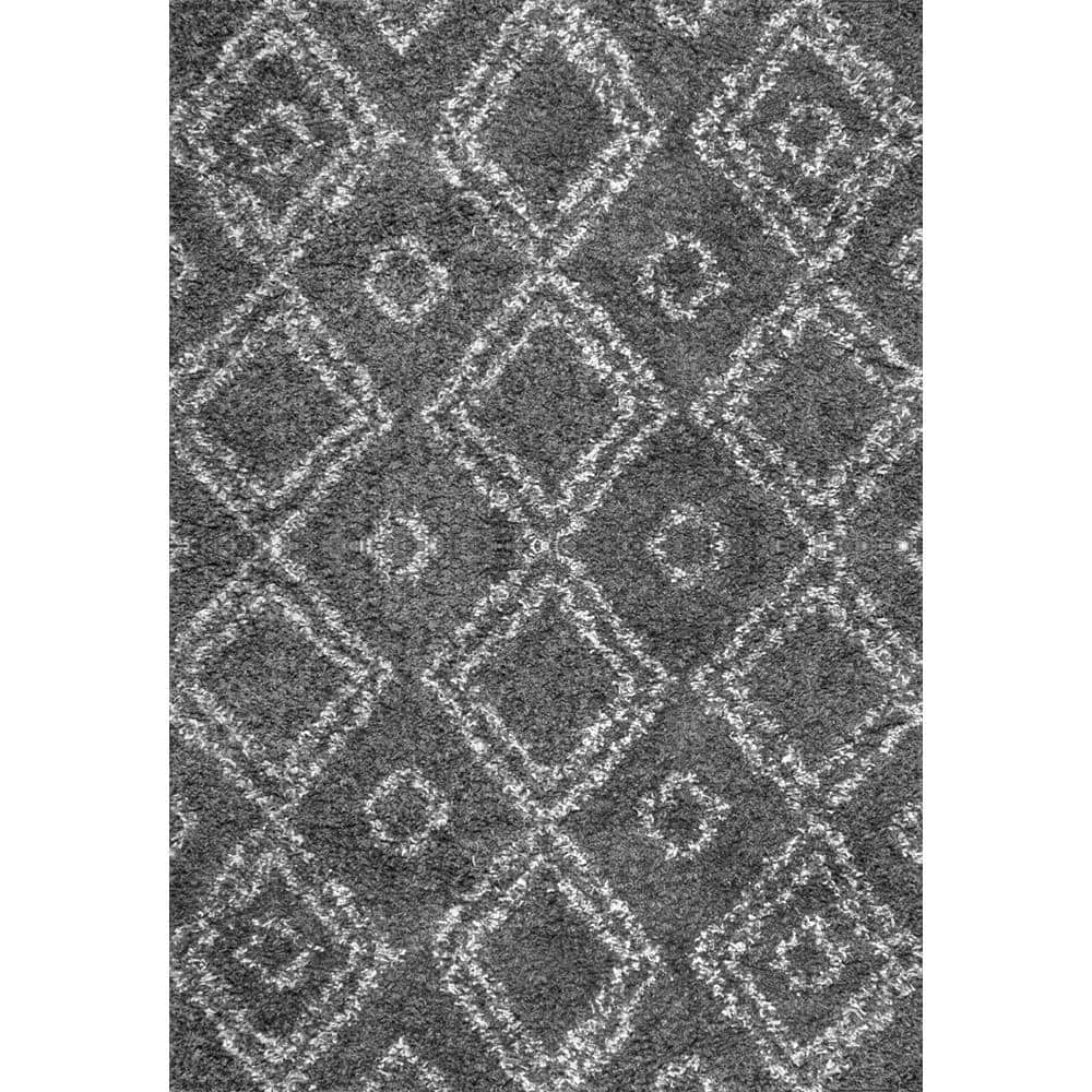 Iola Plush Shag Gray 9 ft. x 12 ft. Area Rug - Hercitys