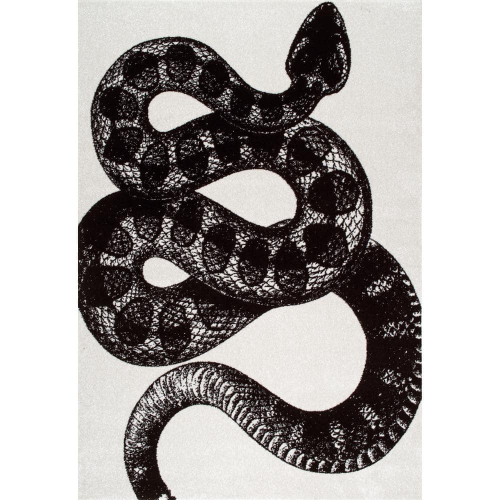 Thomas Paul Serpent Black & White 9 ft. x 12 ft. Area Rug - Hercitys