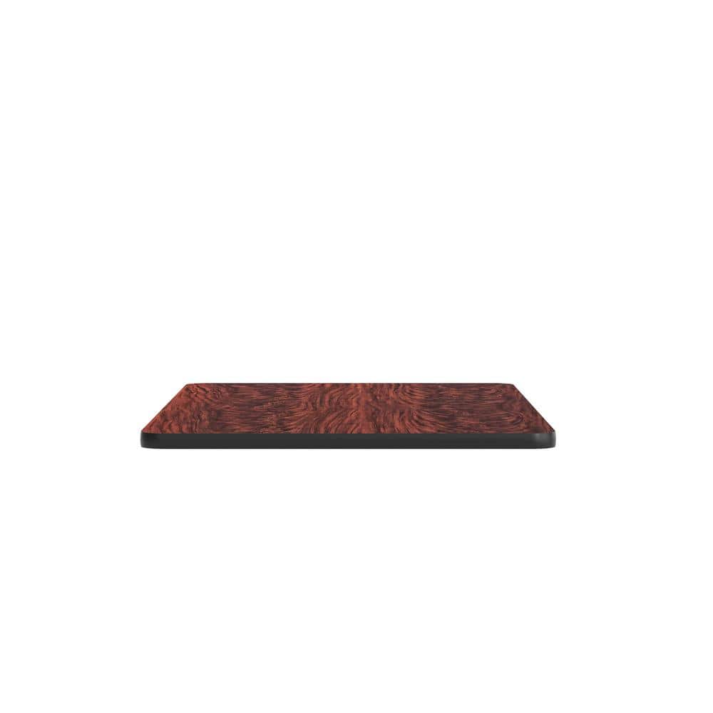 Glenbrook 30 in. x 48 in. Black/Mahogany Rectangle Table Top with Reversible Laminate Top - Hercitys