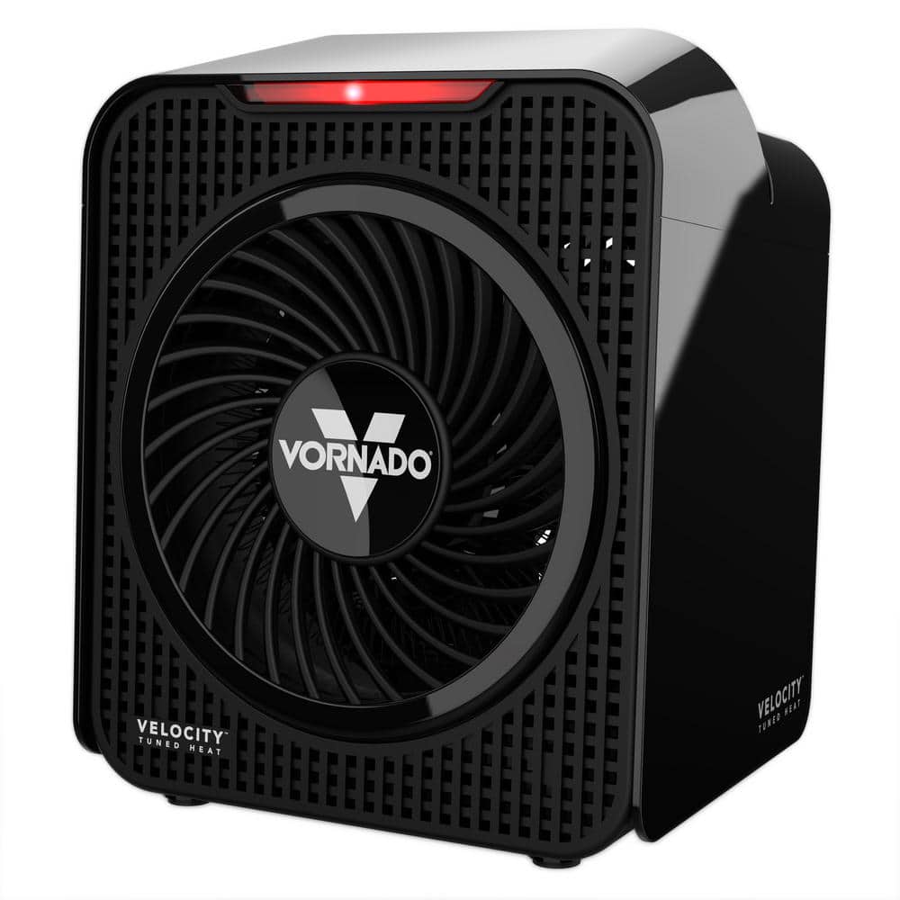 Velocity One 750-Watt, 2559 BTU Personal Electric Space Fan Heater, 2 Heat Settings, Advanced Safety Features, Black - Hercitys