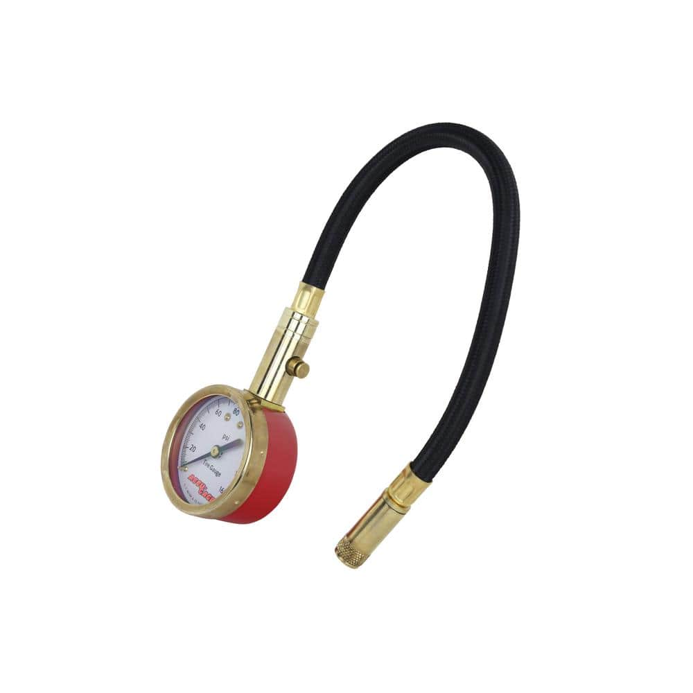 Tire Pressure Gauge 11 in. Braided Air Hose Straight Air Chuck 160 PSI - Hercitys