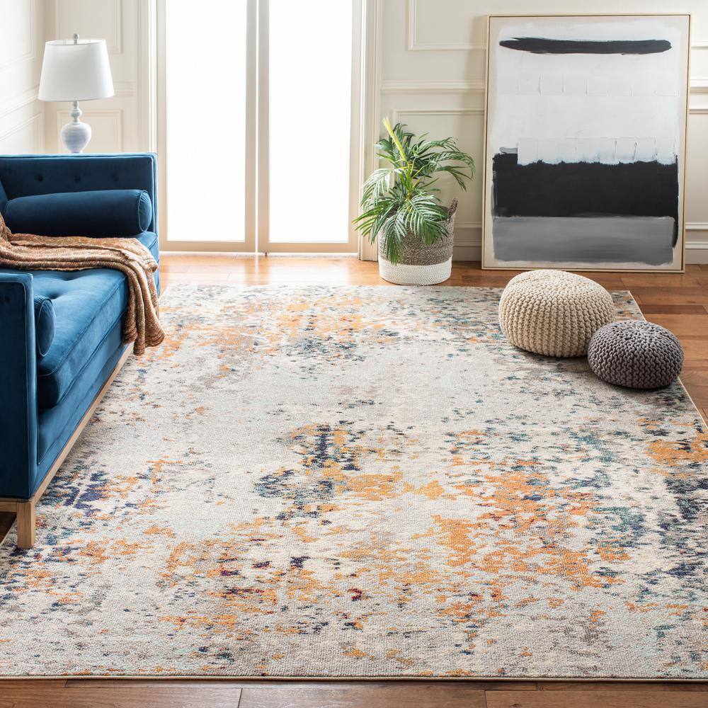 Madison Gray/Beige 9 ft. x 12 ft. Geometric Area Rug - Hercitys