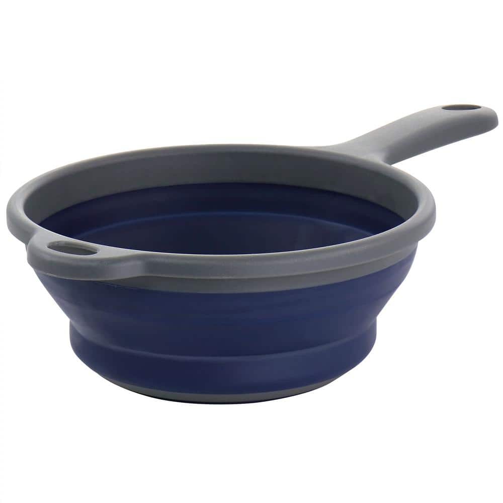 Navy Bluemarine Collapsible Polypropylene Colander with Handle - Hercitys
