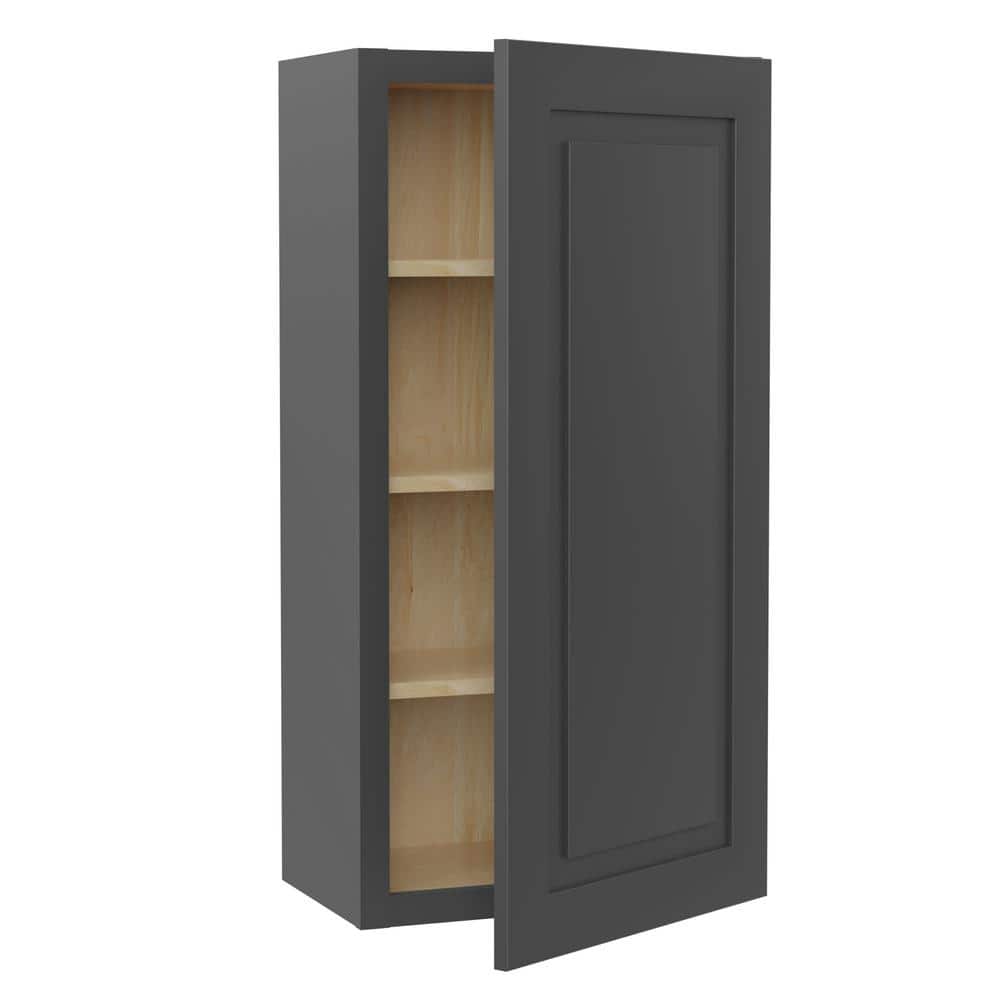 Grayson 18 in. W x 12 in. D x 42 in. H Assembled Plywood Wall Kitchen Cabinet in Deep Onyx with Soft Close - Hercitys