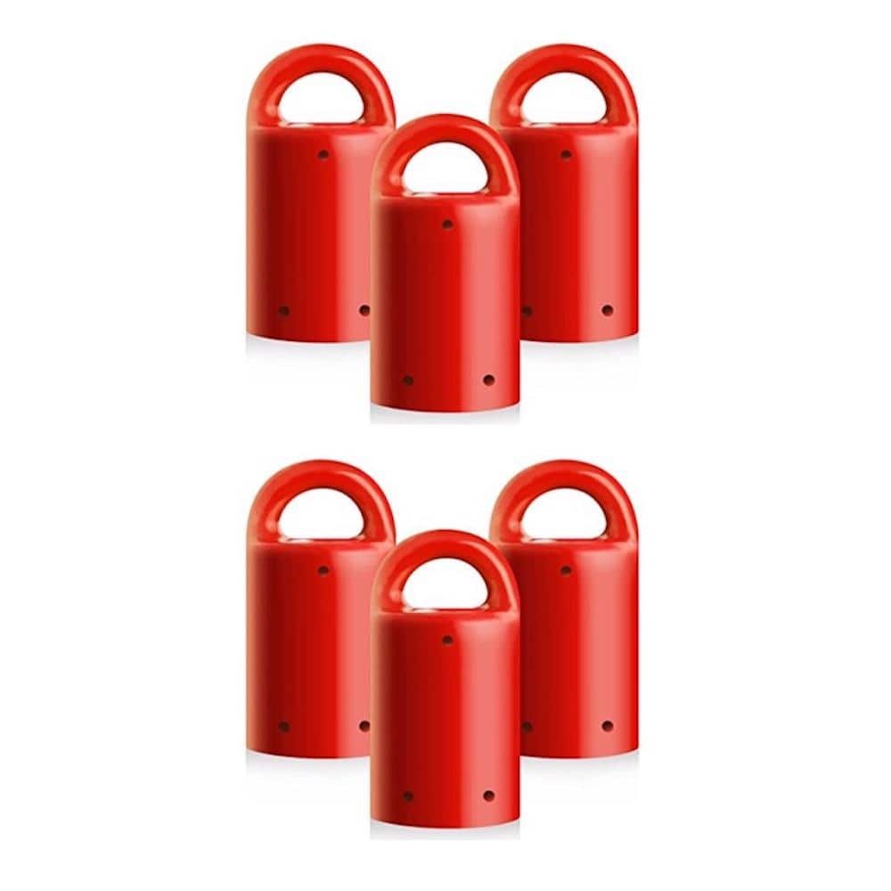 Heavy-Duty Neodymium Anti-Rust Magnet, Magnetic Stud Finder, Key Organizer, Indoor Outdoor in Red (6-Pack) - Hercitys