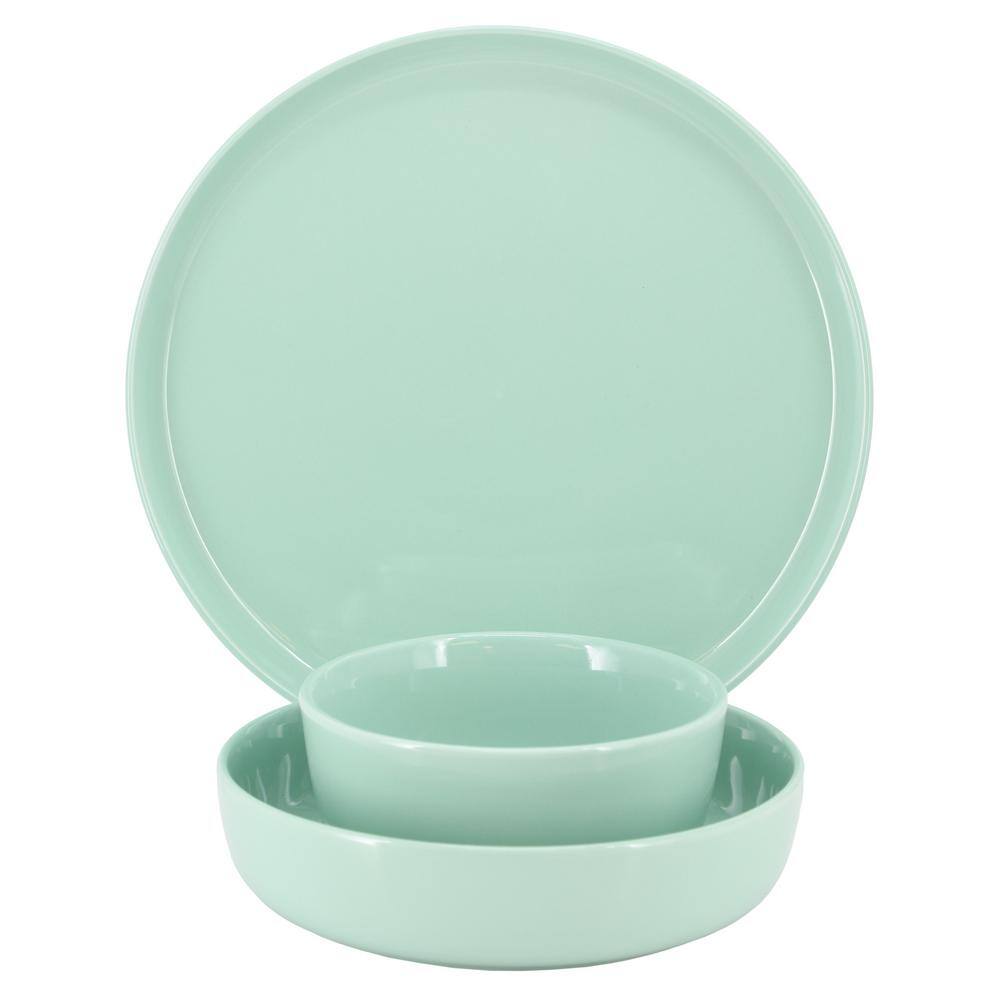Duncan 18-Piece Porcelain Dinnerware Set in Mint - Hercitys