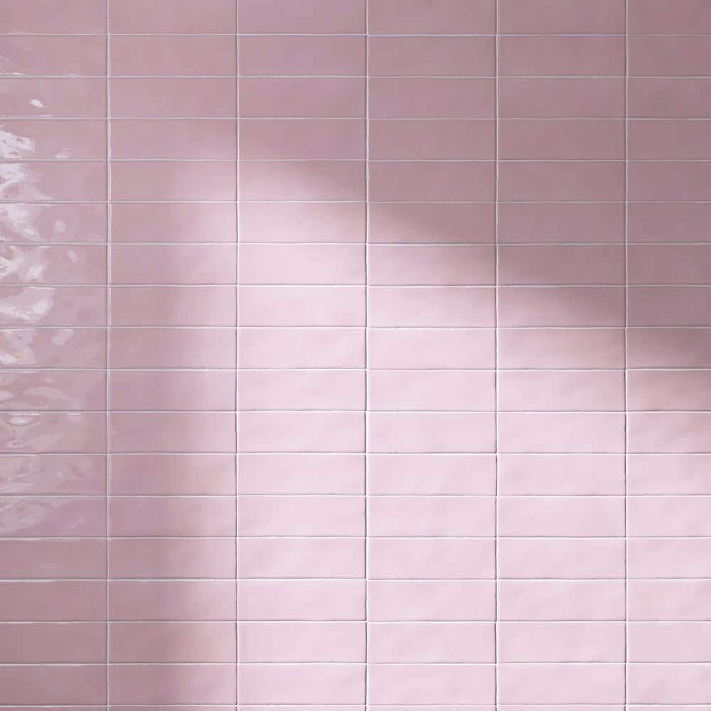 Borgo Subway Pink 2.6 in. X 7.9 in. Polished Porcelain Floor and Wall Tile (7.76 sq. ft. /Case) - Hercitys