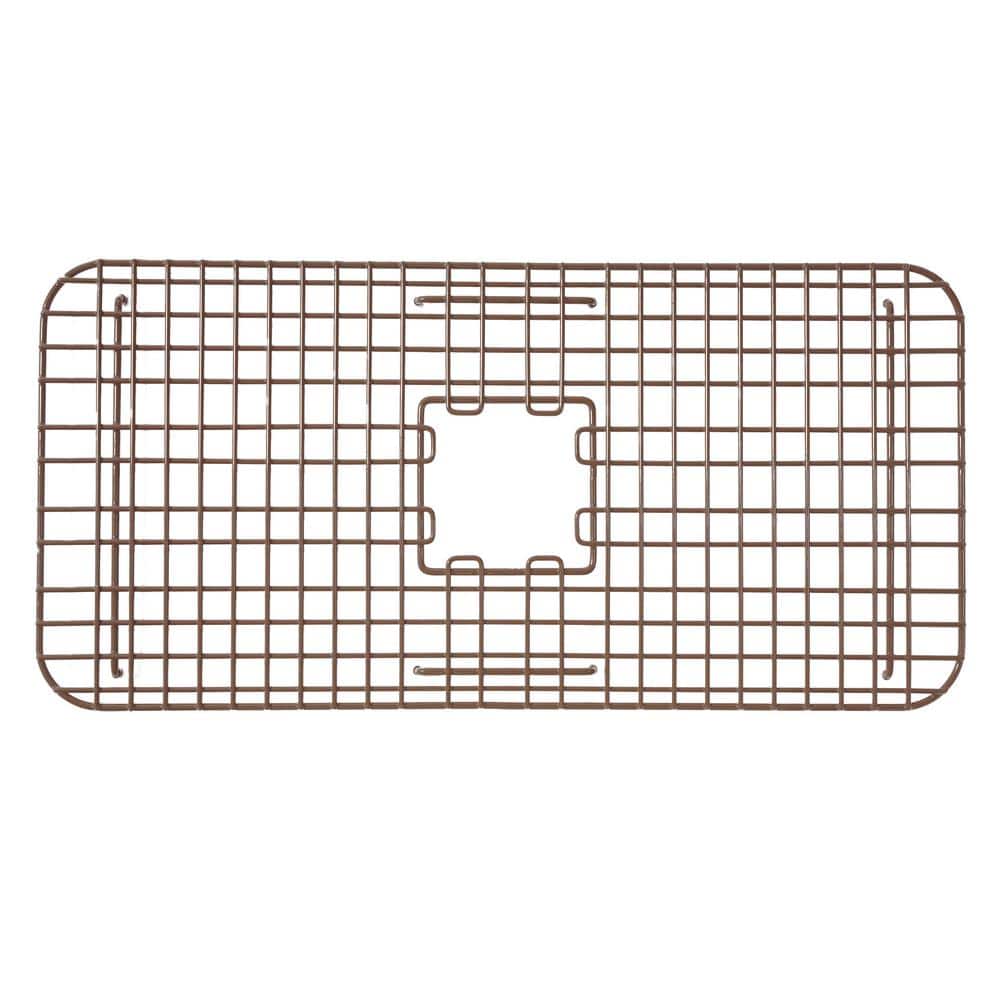 SinkSense Rohe 27.75 in. x 13.375 in. Vinyl Coated Steel Kitchen Sink Bottom Grid in Antique Brown - Hercitys