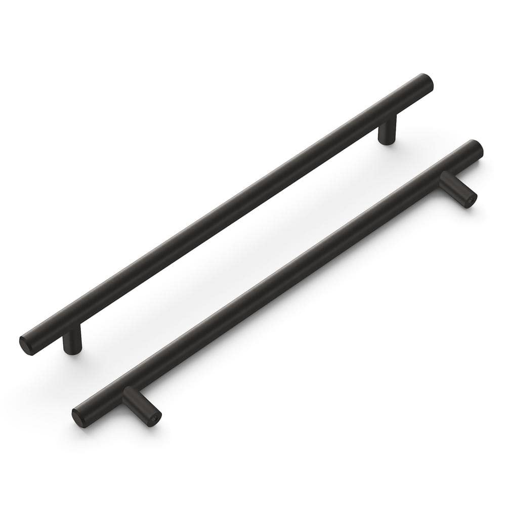 Bar Pulls 8-13/16 in. (224 mm) Brushed Black Nickel Drawer Pull (5-Pack) - Hercitys