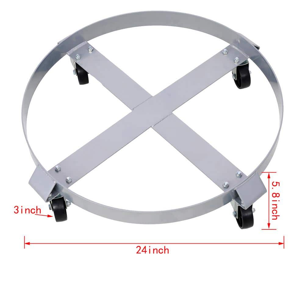 Heavy Duty Steel Drum Cart Barrel Dolly with 4-Swivel Caster Wheels for Workshops, Factories, Warehouses (Set of 2) - Hercitys
