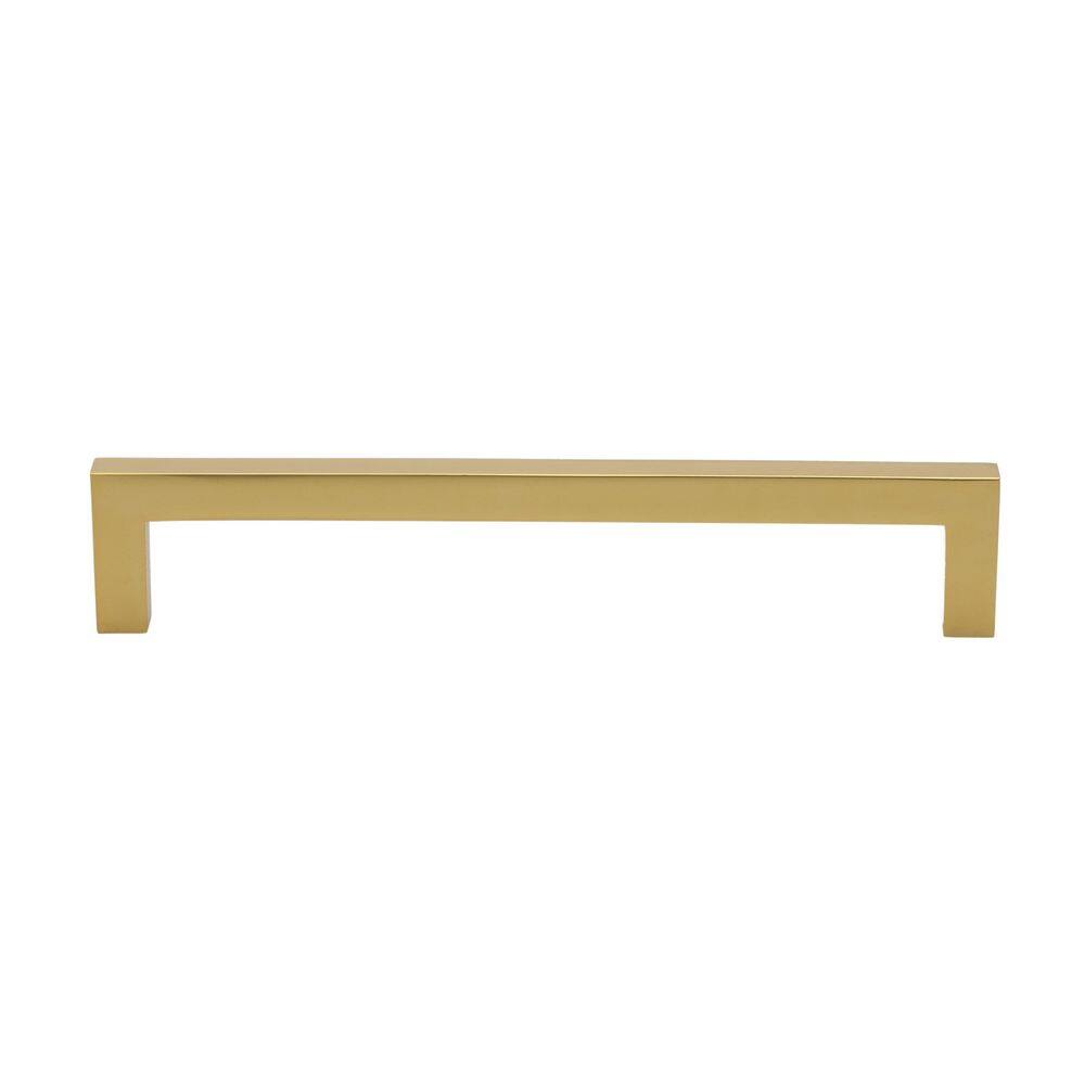 6-1/4 in. Brass Gold Solid Square Slim Cabinet Bar Pull (10-Pack) - Hercitys