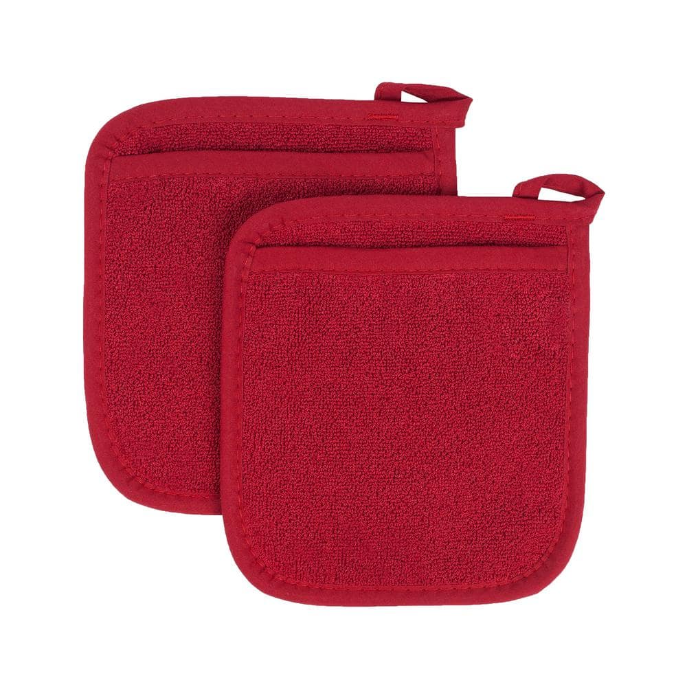 Paprika Red Royale Terry Cotton Pocket Mitt (2-Pack) - Hercitys
