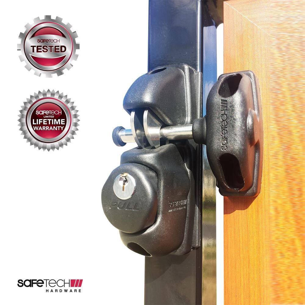 Black Key-Lockable Gate Latch - Hercitys