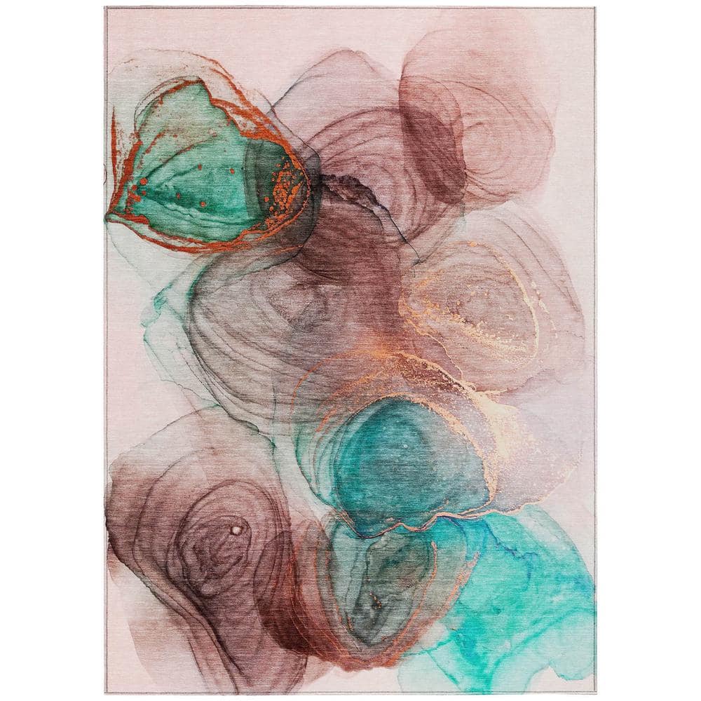 Chantille ACN513 Burgundy 5 ft. x 7 ft. 6 in. Machine Washable Indoor/Outdoor Geometric Area Rug - Hercitys