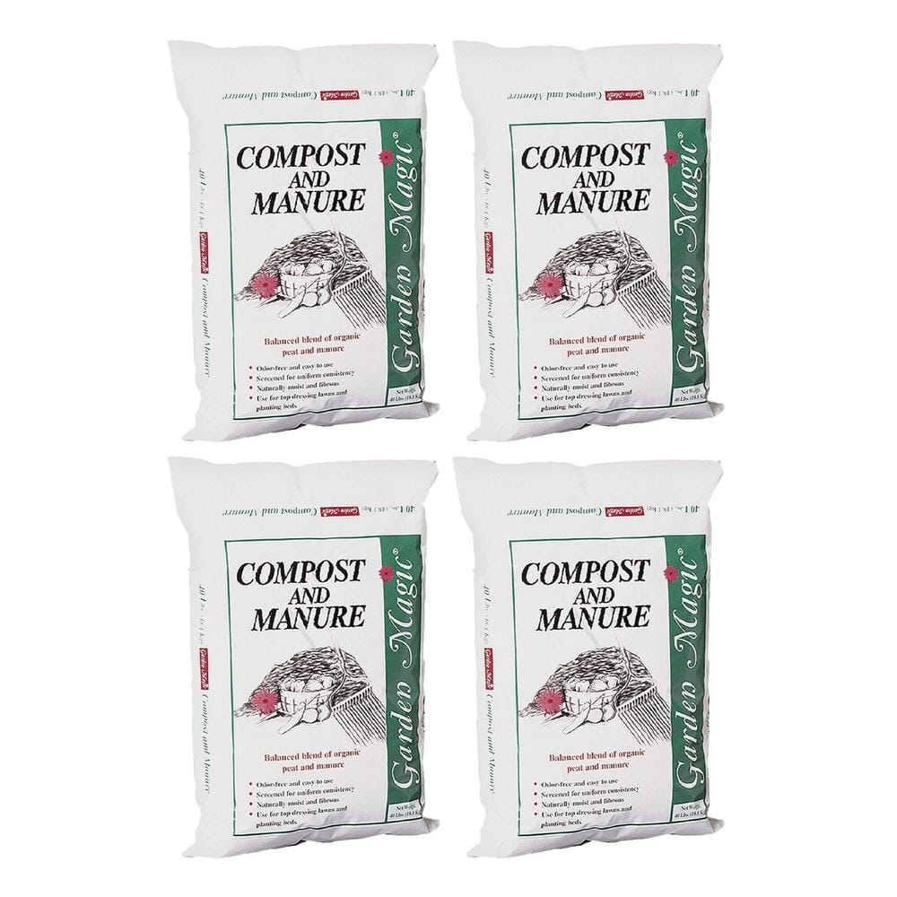 Lawn Garden Compost and Manure Blend, 40 Pound Bag (4-Pack) - Hercitys