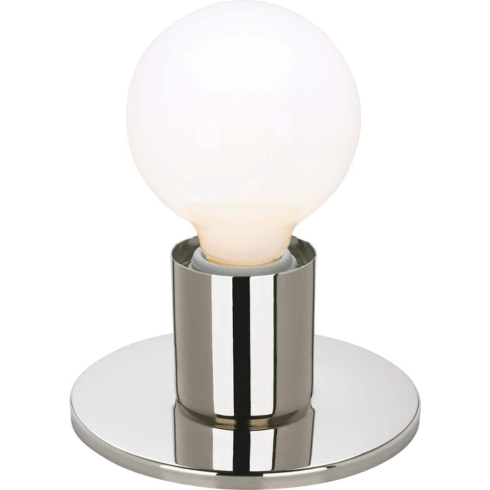 Nuvo 2.38 in. 1-Light Polished Nickel Contemporary Semi-Flush Mount with No Shade and No Bulbs Included - Hercitys