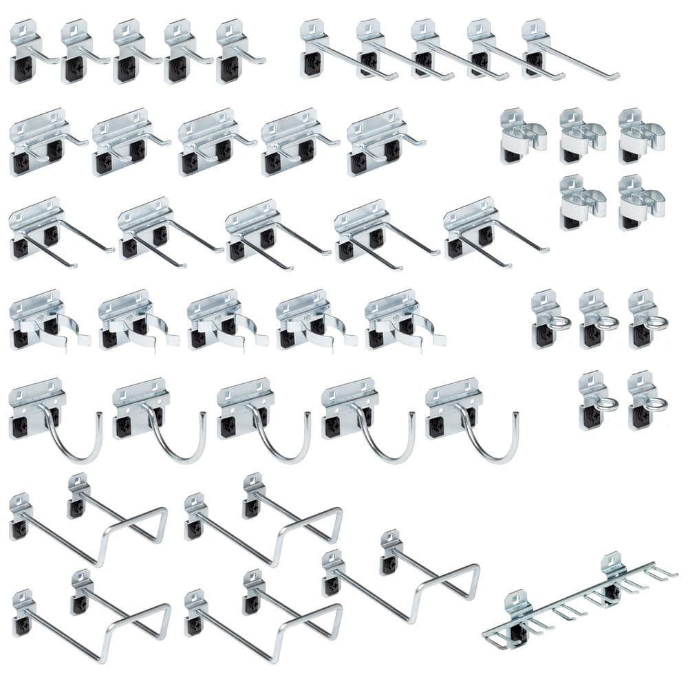 7.5 in. H x 9 in. W Assorted Pegboard Hooks in Zinc Plated Steel (46-Pack) - Hercitys