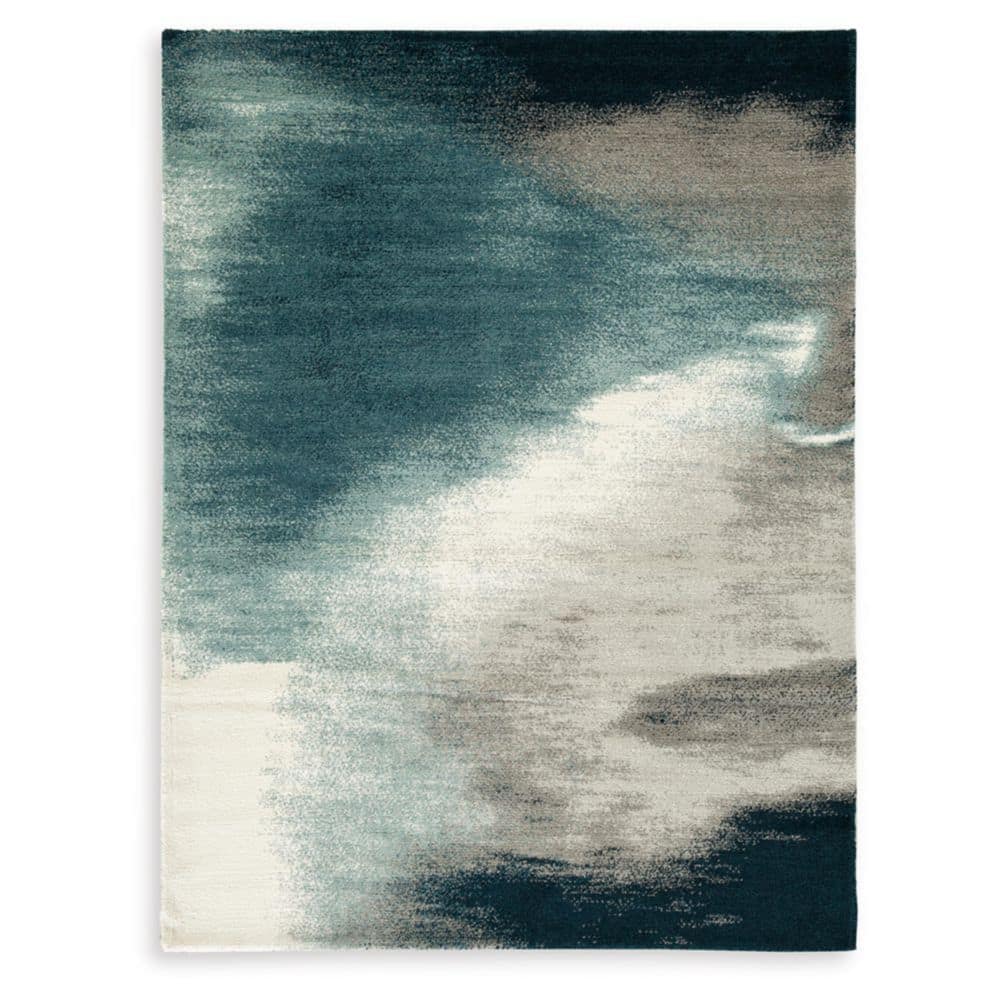 Brentward Blue/Beige 5 ft. x 7 ft. Abstract Area Rug - Hercitys