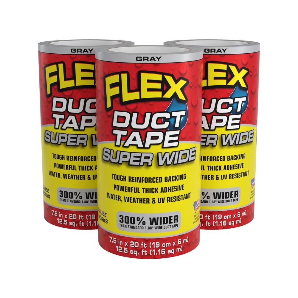 Flex Duct Tape Gray 7.50″ x 20′ (3-Pack) - Hercitys