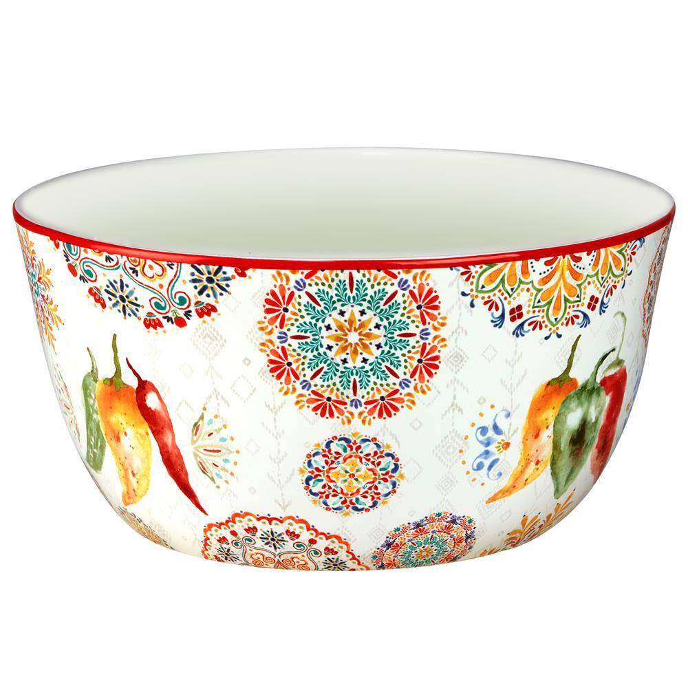 Sweet and Spicy 9 in. 104 fl.oz Assorted Colors Earthenware Serving Bowl - Hercitys