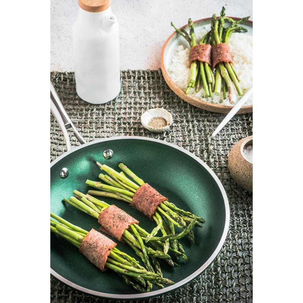 Emerald Green 12 in. Aluminum Ultra-Durable Triple Layer Non-Stick Frying Pan - Hercitys