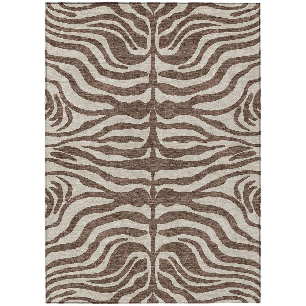 Chantille Machine Washable Indoor/Outdoor Abstract ACN1042 Brown 5 ft. x 7 ft. 6 in. Area Rug - Hercitys