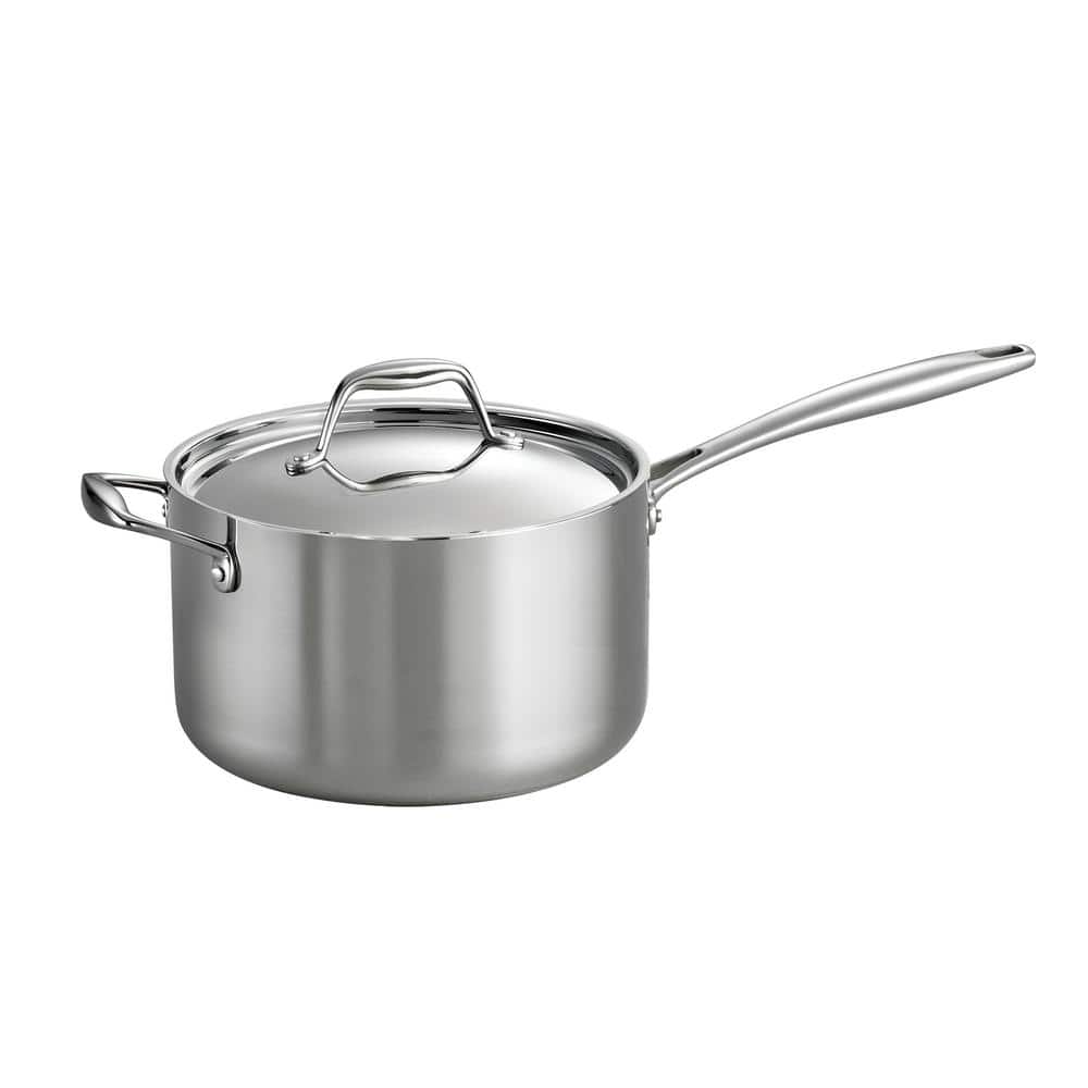 Gourmet 4 Qt. Tri-Ply Clad Saucepan with Lid - Hercitys