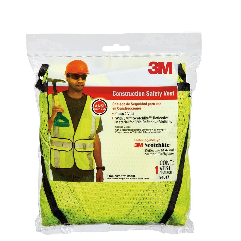 High-Visibility Yellow Polyester Reflective Class 2 Construction Reflective Safety Vest (Case of 5) - Hercitys