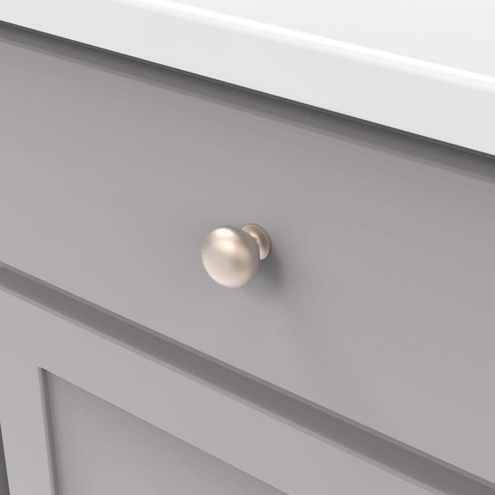 Heritage Designs 1-1/4 in. Dia Satin Nickel Cabinet Knob (Pack of 35) - Hercitys