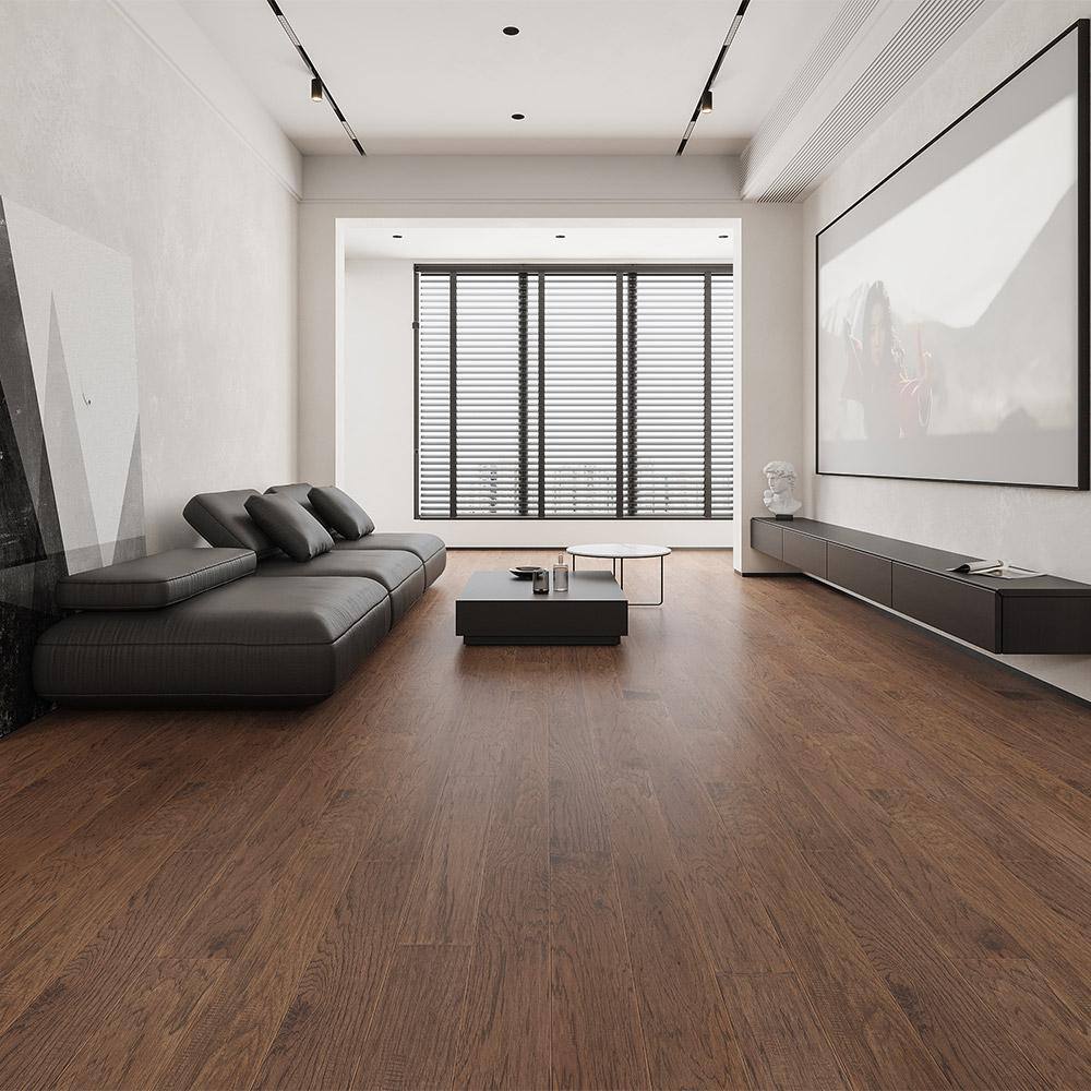 Captival Hickory 3/8 in. T x 5 in. W Click Lock Hand Scraped Engineered Hardwood Flooring (25.83 sq.ft./case) - Hercitys