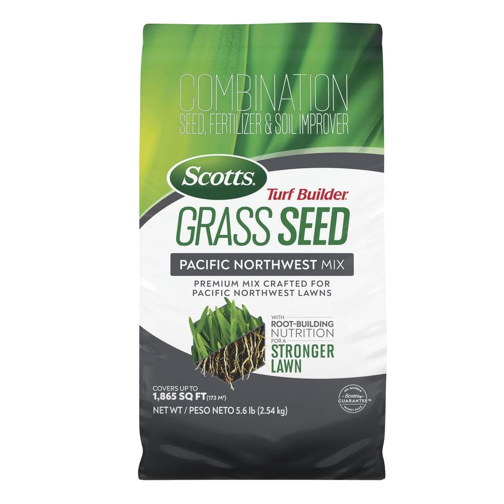 Turf Builder 5.6 lbs. Grass Seed Pacific Northwest Mix with Fertilizer and Soil Improver, Premium Mix - Hercitys