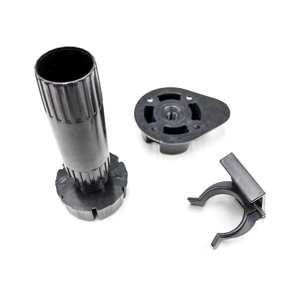 Adjustable Height 100 mm to 130 mm Black Plastic Kitchen Cabinet Cupboard Plinth Foot Leg (48-Pack) - Hercitys